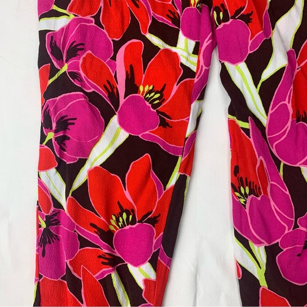 Kate Spade size 6 Red Pink Floral Pants tropical Hutton Rio de Janeiro farm - Picture 8 of 11